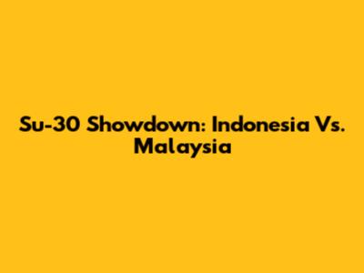 Su-30 Showdown: Indonesia Vs. Malaysia
