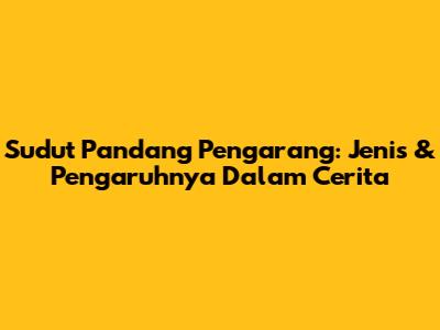 Sudut Pandang Pengarang: Jenis & Pengaruhnya Dalam Cerita