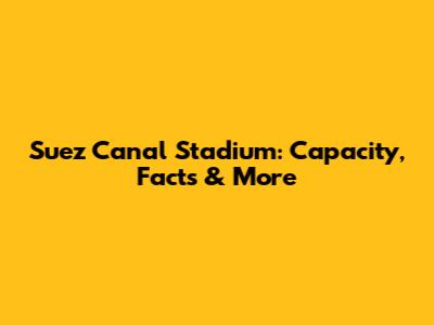 Suez Canal Stadium: Capacity, Facts & More