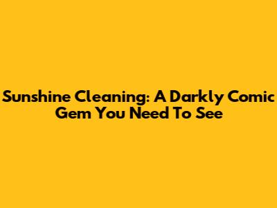 Sunshine Cleaning: A Darkly Comic Gem You Need To See