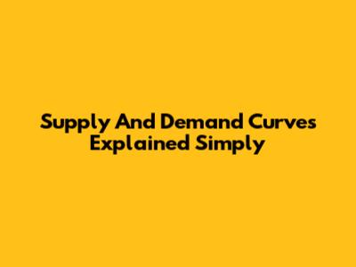 Supply And Demand Curves Explained Simply