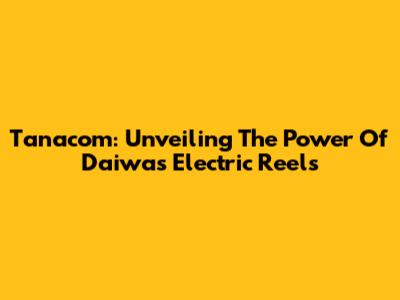 Tanacom: Unveiling The Power Of Daiwa's Electric Reels