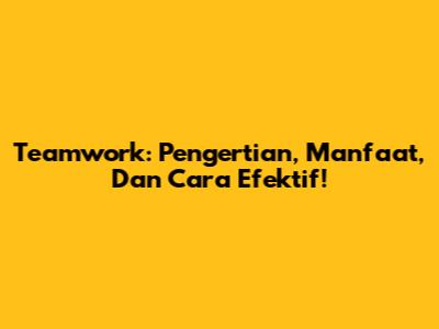 Teamwork: Pengertian, Manfaat, Dan Cara Efektif!