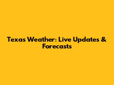 Texas Weather: Live Updates & Forecasts