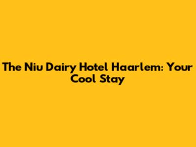 The Niu Dairy Hotel Haarlem: Your Cool Stay
