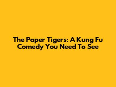 The Paper Tigers: A Kung Fu Comedy You Need To See