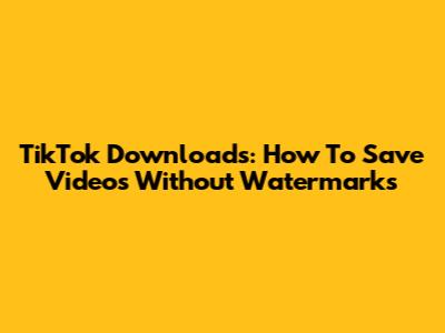 TikTok Downloads: How To Save Videos Without Watermarks