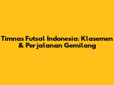 Timnas Futsal Indonesia: Klasemen & Perjalanan Gemilang