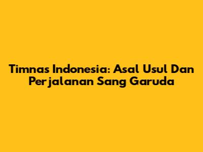 Timnas Indonesia: Asal Usul Dan Perjalanan Sang Garuda