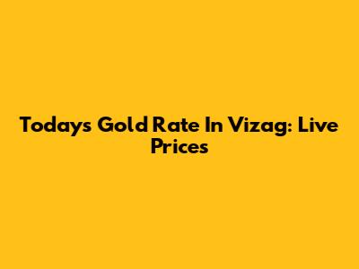 Today's Gold Rate In Vizag: Live Prices