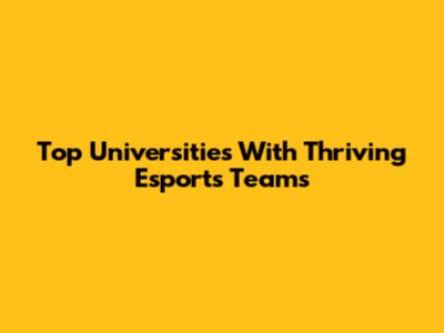 Top Universities With Thriving Esports Teams