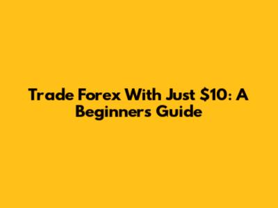 Trade Forex With Just $10: A Beginner's Guide