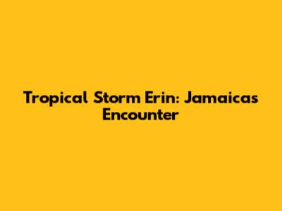 Tropical Storm Erin: Jamaica's Encounter