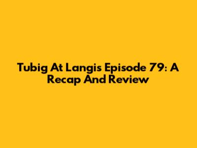 Tubig At Langis Episode 79: A Recap And Review