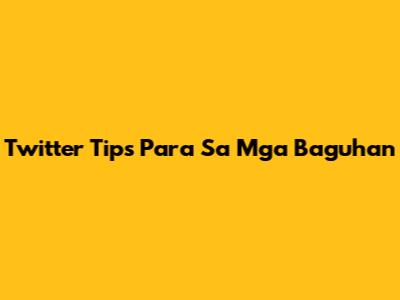 Twitter Tips Para Sa Mga Baguhan