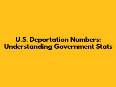 U.S. Deportation Numbers: Understanding Government Stats