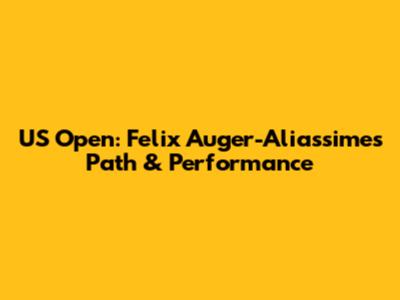 US Open: Felix Auger-Aliassime's Path & Performance