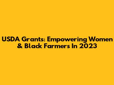 USDA Grants: Empowering Women & Black Farmers In 2023