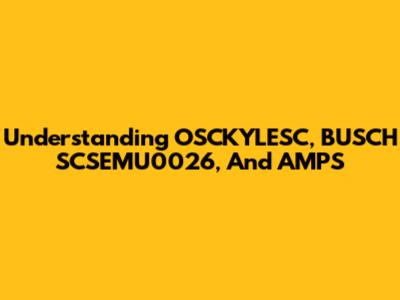 Understanding OSCKYLESC, BUSCH SCSEMU0026, And AMPS