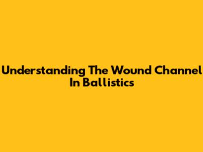 Understanding The Wound Channel In Ballistics