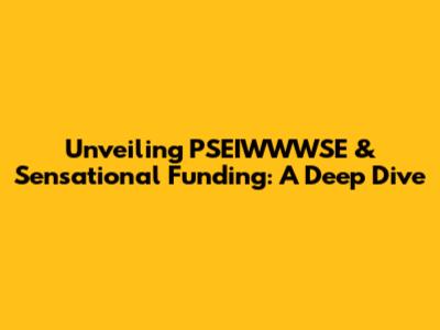 Unveiling PSEIWWWSE & Sensational Funding: A Deep Dive