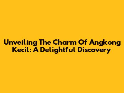 Unveiling The Charm Of Angkong Kecil: A Delightful Discovery