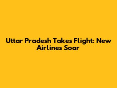 Uttar Pradesh Takes Flight: New Airlines Soar