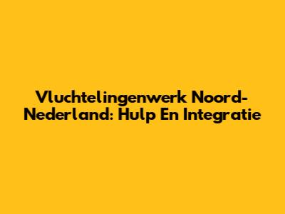 Vluchtelingenwerk Noord-Nederland: Hulp En Integratie