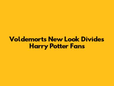 Voldemort's New Look Divides Harry Potter Fans