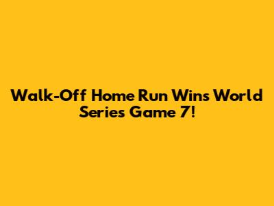 Walk-Off Home Run Wins World Series Game 7!