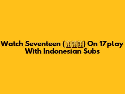 Watch Seventeen (세븐틴) On 17play With Indonesian Subs