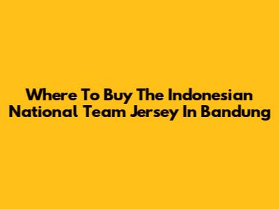 Where To Buy The Indonesian National Team Jersey In Bandung