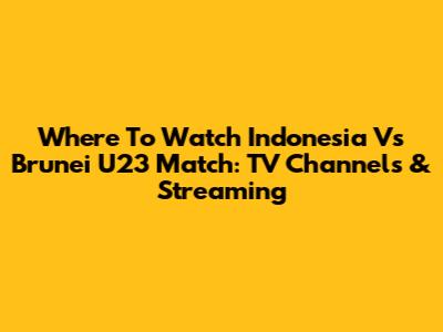 Where To Watch Indonesia Vs Brunei U23 Match: TV Channels & Streaming