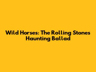 Wild Horses: The Rolling Stones' Haunting Ballad