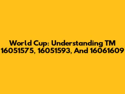 World Cup: Understanding TM 16051575, 16051593, And 16061609