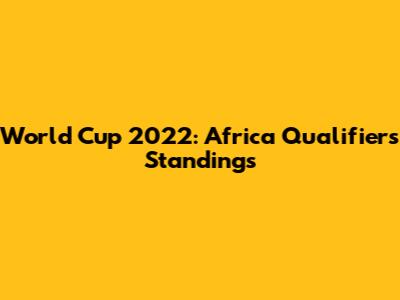 World Cup 2022: Africa Qualifiers Standings