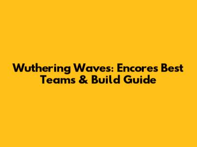 Wuthering Waves: Encore's Best Teams & Build Guide