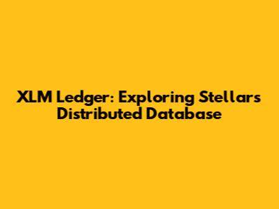 XLM Ledger: Exploring Stellar's Distributed Database