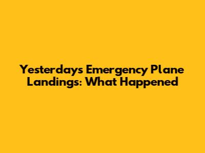 Yesterday's Emergency Plane Landings: What Happened