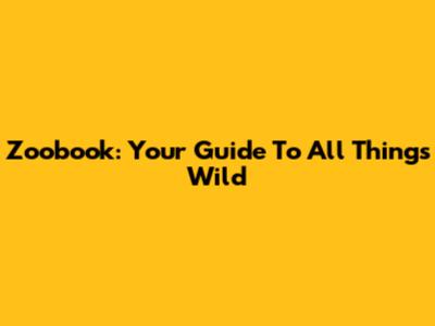 Zoobook: Your Guide To All Things Wild
